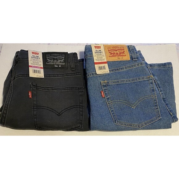 Lot 2 NWT YOUTH KIDS BOYS LEVI'S SLIM SHORTS DRY STRETCH PERFORMANCE SZ 16 (28) - Picture 2 of 16